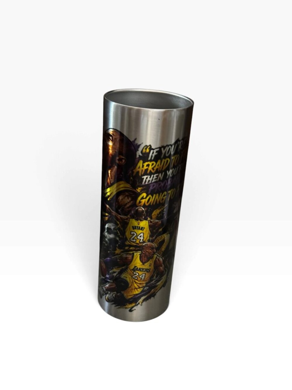 Kobe Bryant Stainless Steel Tumbler with Inspirational Quote